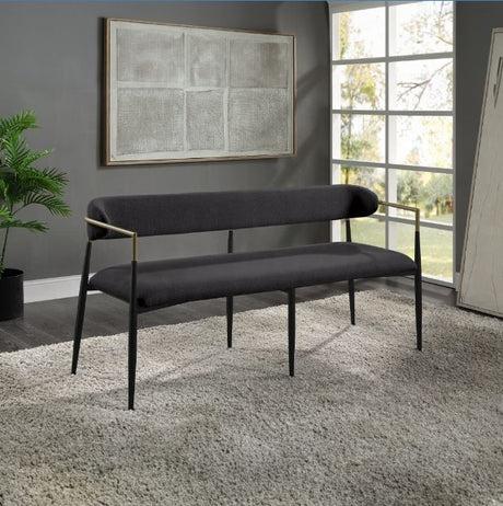 Jaramillo Chenille Bench Black HouseOfZazla