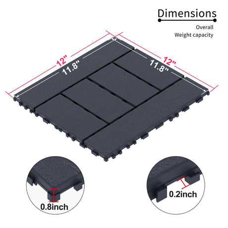 H Style Diy Module Interlocking Patio Deck Tiles HouseOfZazla