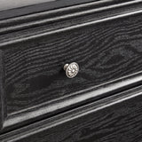 Modern 5-Drawer Black Dresser for Living Room Storage