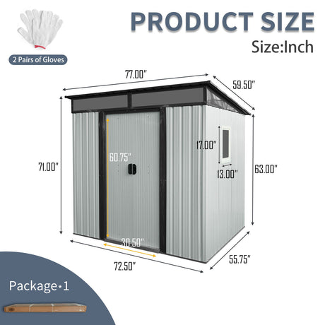 Outdoor Metal Storage Shed With Window And Transparent Plate For Garden, Lawn HouseOfZazla