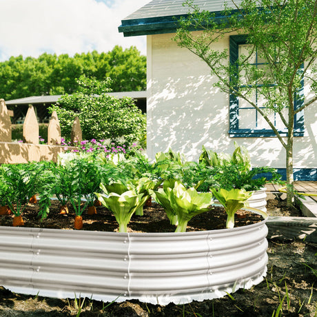 Heavy Duty Galvanized Raised Garden Bed Kit For Vegetables, Flowers & Herbs HouseOfZazla