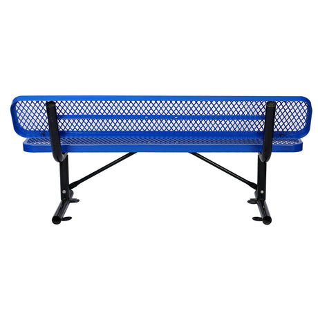 6' Outdoor Steel Bench With Backrest HouseOfZazla
