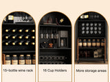71' Farmhouse Arched Wine Bar Cabinet