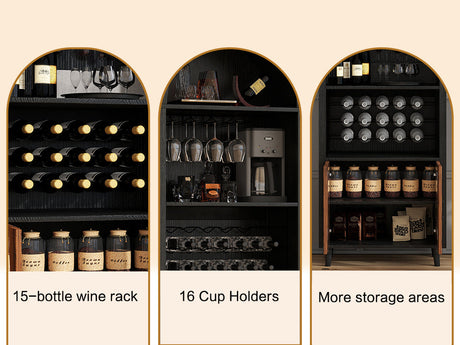 71' Farmhouse Arched Wine Bar Cabinet HouseOfZazla