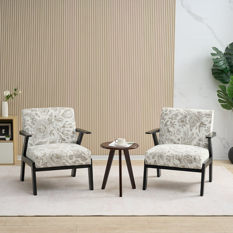Mid-Century Modern Lounge Armchair - Seat Cushion (Beige + Grey) HouseOfZazla
