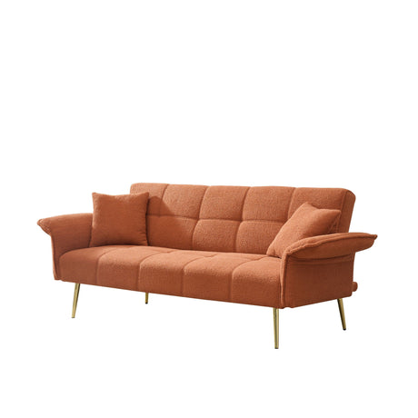 Convertible Double Futon Sofa Bed With Folding Armrests For Living Rooms HouseOfZazla