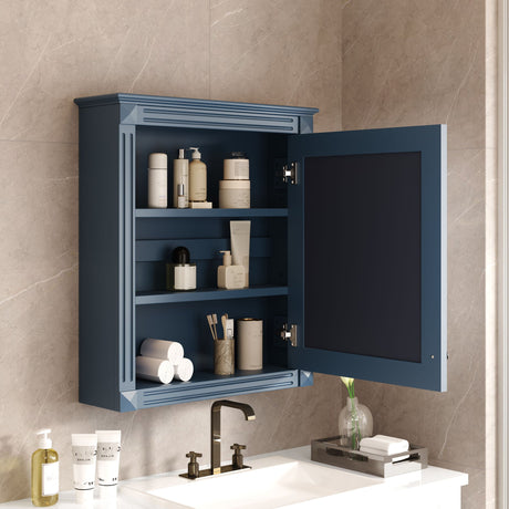 Wall Mounted Bathroom Storage Cabinet With Mirror, Medicine Cabinet With Height Adjustable Shelf HouseOfZazla