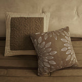 7 Piece Faux Suede Comforter Set Natural Queen