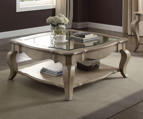 Chelmsford Clear Glass Coffee Table - Taupe HouseOfZazla
