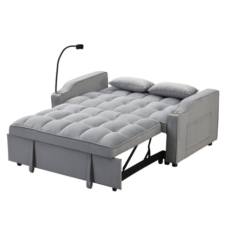 Modern Velvet Loveseat Futon Sofa Couch with Pullout Bed HouseOfZazla