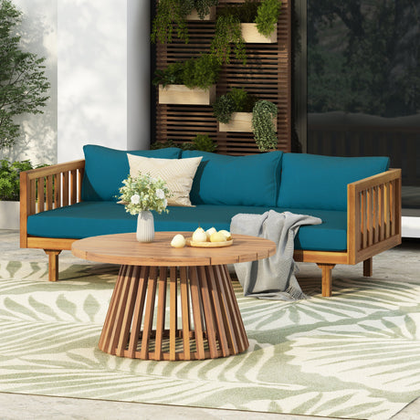Claremont Patio Furniture Set: 3-Seater Daybed + Acacia Wood Table HouseOfZazla