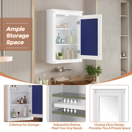 Wall Mounted Bathroom Storage Medicine Cabinet For Over Toilet With Mirror HouseOfZazla