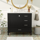 Bathroom Vanity, Modern Bathroom Cabinet With Sink Combo Set, Bathroom Storage Cabinet With A Soft Closing Door And 3 Drawers, Solid Wood Frame