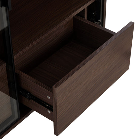 Modern Minimalist Style LED Curio Cabinet With Tempered Glass Door, Metal Legs HouseOfZazla