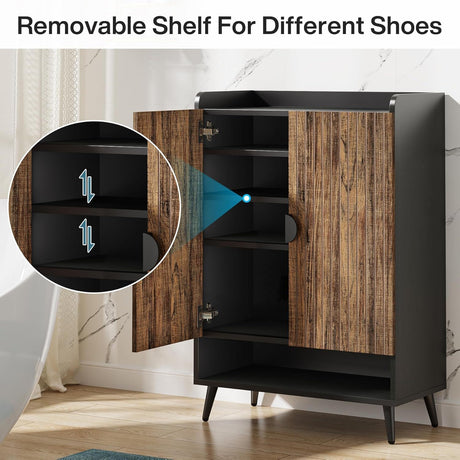 Shoe Cabinet With Doors, 7 Tier Storage Organizer HouseOfZazla