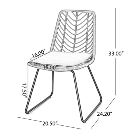 DEJA Chair 2PCS with 2 Cushions, Gray HouseOfZazla