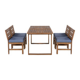 U_STYLE Farmhouse 5-Piece Outdoor Patio Dining Set with Adjustable Legs