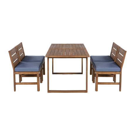 U_STYLE Farmhouse 5-Piece Outdoor Patio Dining Set with Adjustable Legs HouseOfZazla