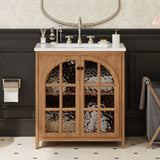 Vintage Farmhouse Bathroom Vanity with Ceramic Sink