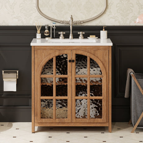 Vintage Farmhouse Bathroom Vanity with Ceramic Sink HouseOfZazla