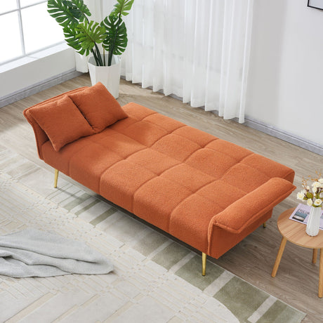 Convertible Double Futon Sofa Bed With Folding Armrests For Living Rooms HouseOfZazla
