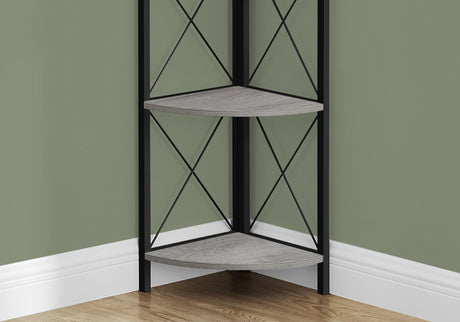 4-Tier Corner Bookshelf with Marble Look and Metal Frame HouseOfZazla
