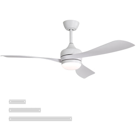 Ceiling Fan With 3 Blades, Remote Control, Reversible DC Motor, Noiseless Operation, 3 Downrods HouseOfZazla