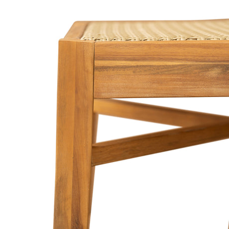Netro Acacia Wood Dining Chair with Light Brown Wicker HouseOfZazla