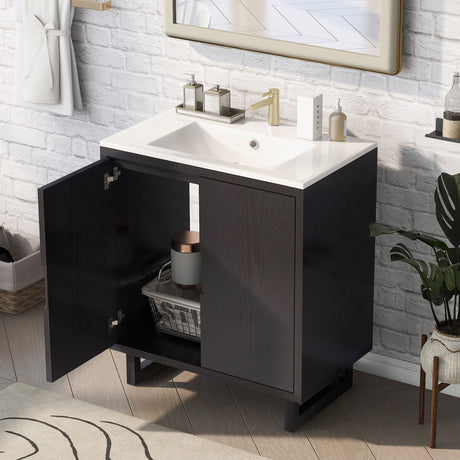 Bathroom Vanity Set With Sink, Combo Cabinet, Bathroom Storage Cabinet, Solid Wood Frame HouseOfZazla