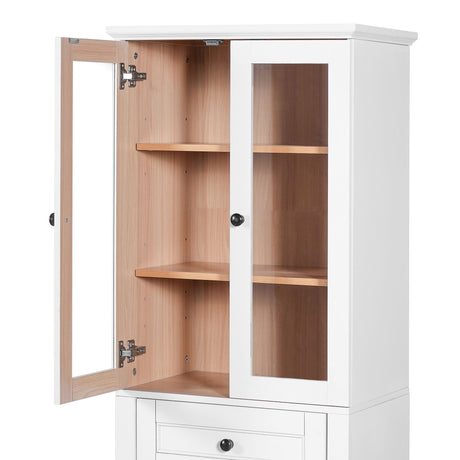 Bathroom Storage Cabinet, Adjustable Shelves & Drawer, Freestanding Tower HouseOfZazla
