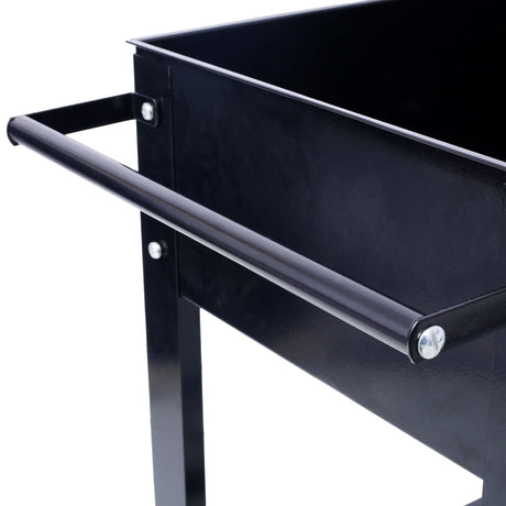 Elevated Mobile Raised Ergonomic Metal Planter Garden Bed With Wheels Powder Coated Steel - Black HouseOfZazla