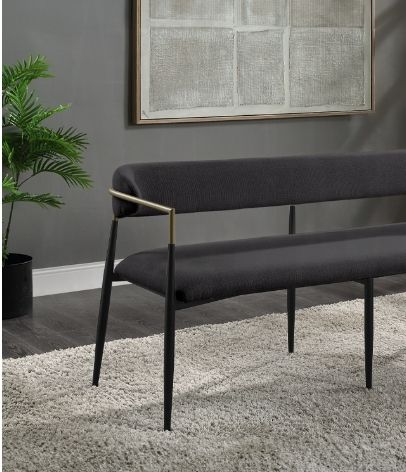 Jaramillo Chenille Bench Black HouseOfZazla