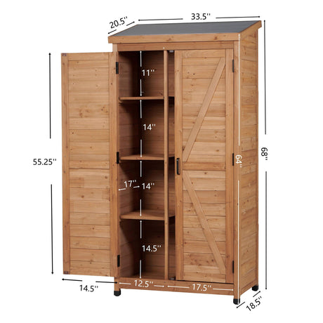 Outdoor Storage Shed With Vertical Tool Cabinet For Backyard HouseOfZazla