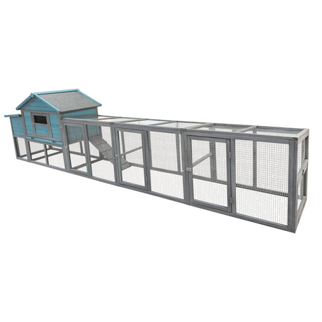 141" Large Wooden Chicken Coop with Nesting Box and Wire Fence HouseOfZazla