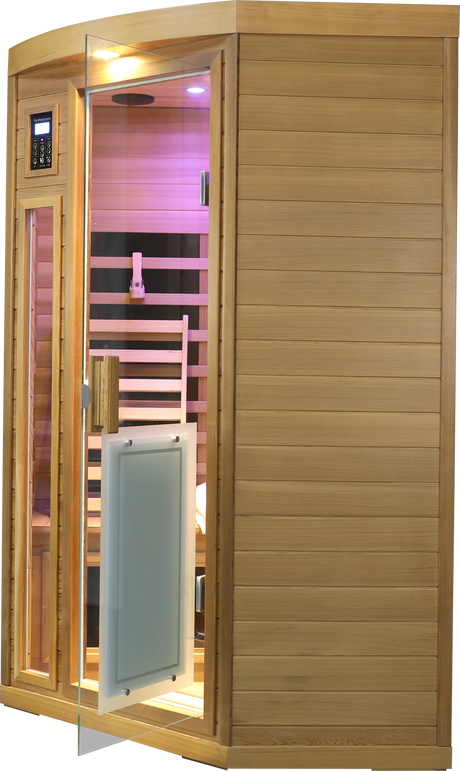 Low EMF Two person Far-infrared Red cedar Deluxe indoor pentagonal sauna room HouseOfZazla