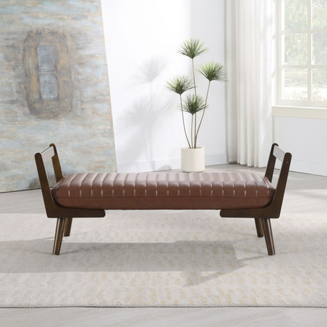 Mid-Century Bench With Wood Legs HouseOfZazla