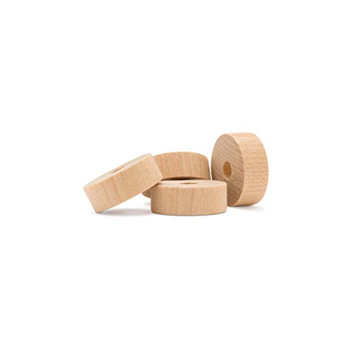 1-1/2-inch Diameter Slab Wooden Wheel for Craft, 1/4-inch Hole, 1/2 ...