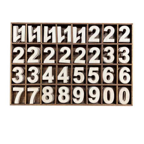 1-1/4 Inch (1.25") 185 Pieces Unfinished Wooden Numbers Blank Wood Clock Numbers Unpainted Calendar Numbers Scrapbooking Crafts Cregugua