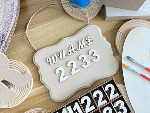1-1/4 Inch (1.25") 185 Pieces Unfinished Wooden Numbers Blank Wood Clock Numbers Unpainted Calendar Numbers Scrapbooking Crafts Cregugua