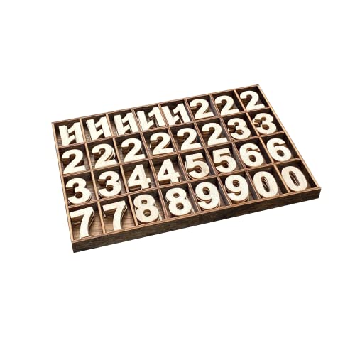 1-1/4 Inch (1.25") 185 Pieces Unfinished Wooden Numbers Blank Wood Clock Numbers Unpainted Calendar Numbers Scrapbooking Crafts Cregugua