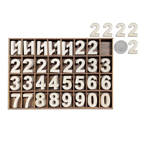 1-1/4 Inch (1.25") 185 Pieces Unfinished Wooden Numbers Blank Wood Clock Numbers Unpainted Calendar Numbers Scrapbooking Crafts Cregugua