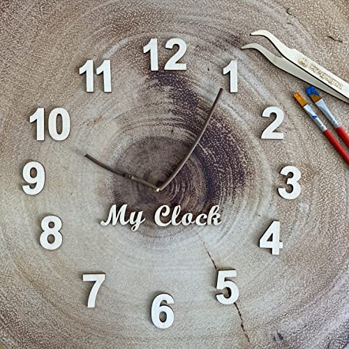 1-1/4 Inch (1.25") 185 Pieces Unfinished Wooden Numbers Blank Wood Clock Numbers Unpainted Calendar Numbers Scrapbooking Crafts Cregugua