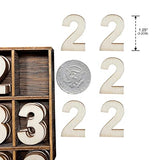 1-1/4 Inch (1.25") 185 Pieces Unfinished Wooden Numbers Blank Wood Clock Numbers Unpainted Calendar Numbers Scrapbooking Crafts Cregugua
