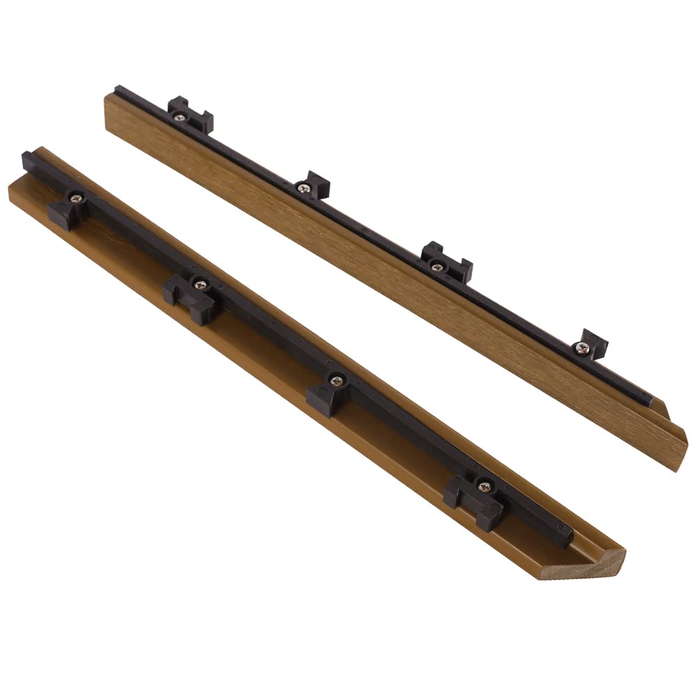 1/12 ft. x 1 ft. Quick Deck Composite Deck Tile Outside Corner Trim in Peruvian Teak (2-Pieces/Box) NewTechWood