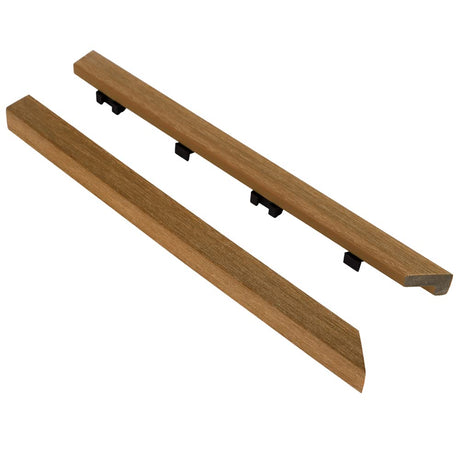 1/12 ft. x 1 ft. Quick Deck Composite Deck Tile Outside Corner Trim in Peruvian Teak (2-Pieces/Box) NewTechWood