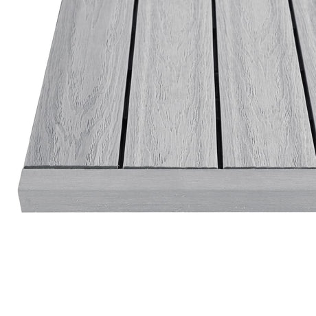 1/12 ft. x 1 ft. Quick Deck Composite Deck Tile Straight Trim in Icelandic Smoke White (4-Pieces/Box) NewTechWood