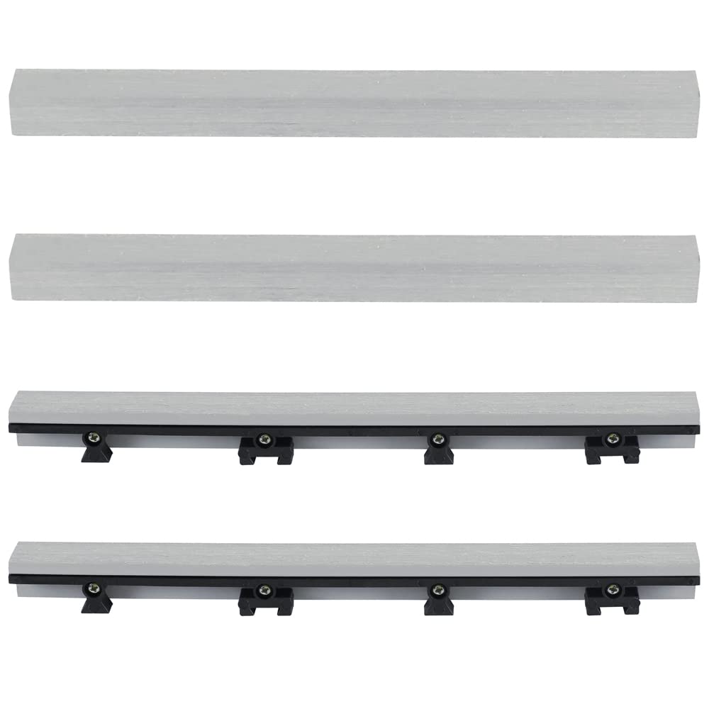 1/12 ft. x 1 ft. Quick Deck Composite Deck Tile Straight Trim in Icelandic Smoke White (4-Pieces/Box) NewTechWood