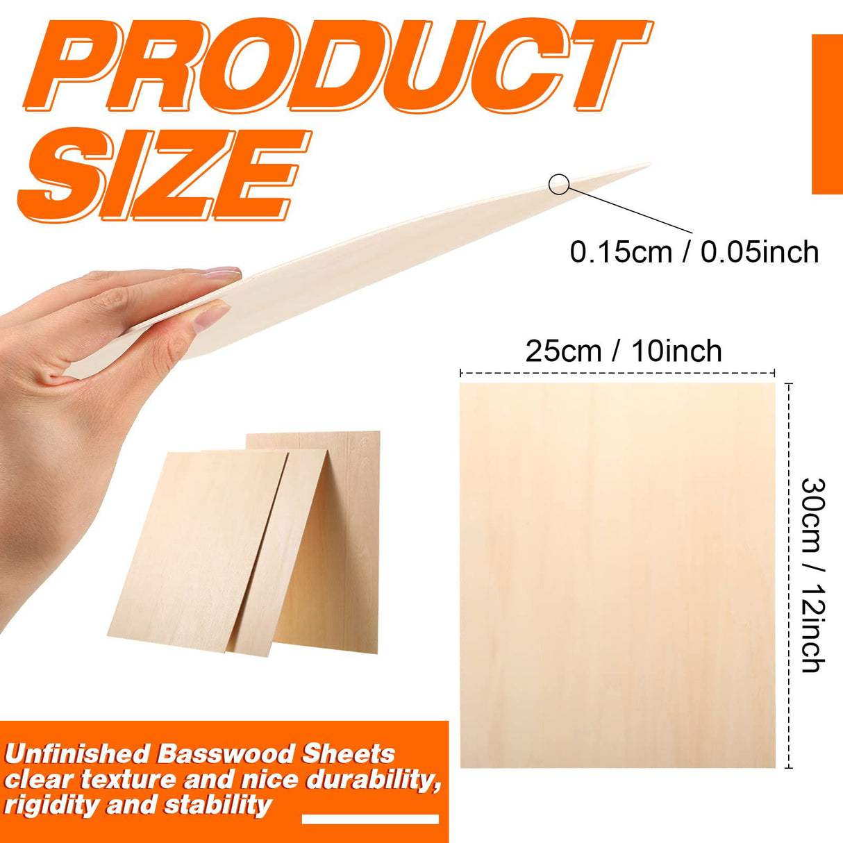 1/16 x 10 x 12 Inch Basswood Sheets Unfinished Wood Sheets Basswood Blank Sheet Thin DIY Wood Pieces for Arts and Crafts DIY Cutting Wood Burning Jetec