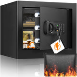1.2 Cubic Home Safe with Fireproof Bag, Anti-Theft Safe Box for Pistol, Money, Medicine & Documents Tiskgg