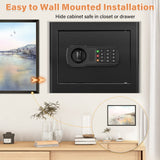 1.2 Cubic Home Safe with Fireproof Bag, Anti-Theft Safe Box for Pistol, Money, Medicine & Documents Tiskgg